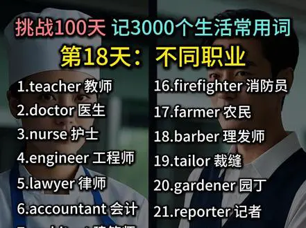 挑战3000词：不同职业英语